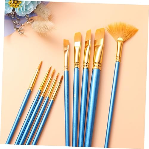 Set de Pinceles SEWACC para Niños y Estudiantes 10 Piezas Azul Nylon Wool miniatura 4
