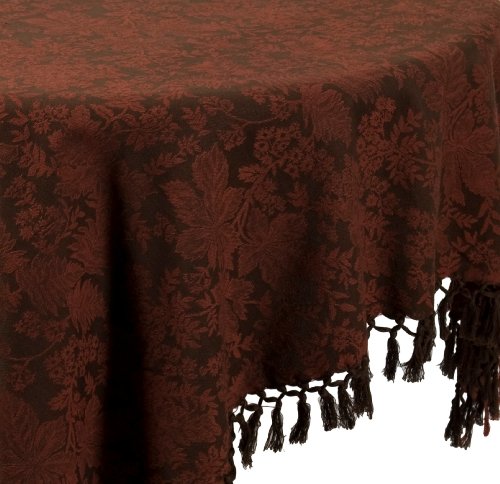 April Cornell 54 By 54-Inch Tablecloth, Adirondack Jacquard Chocolate #TOP4
