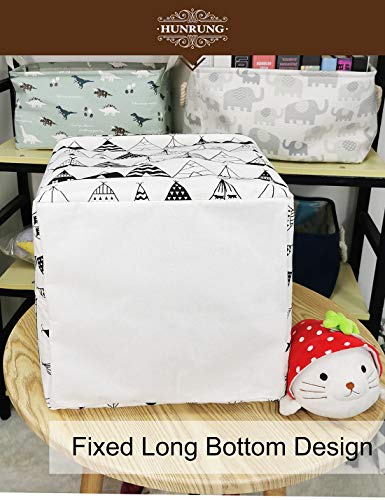 Hunrung Square Storage Bins Nursery Hamper Canvas Laundry Basket Foldable With Waterproof Nursery Boxes For Shelves/Gift Baskets/Toy Organizer/Children Room Decor（Square-Tent） #TOP4