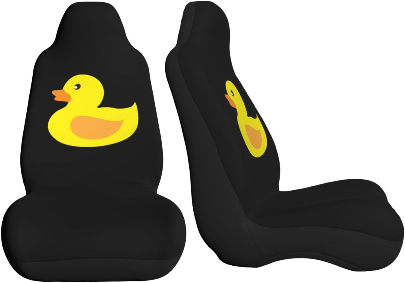 Cute Rubber Duck Car Seat Cover Protective Cover 2 Piece Set Car Decoration Gm Truck SUV Customized, Black