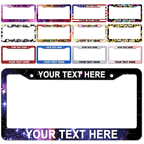 Custom Personalized License Plate Frame for Women Men, Customized Stainless Steel License Plate Holder Tag Cover with Text