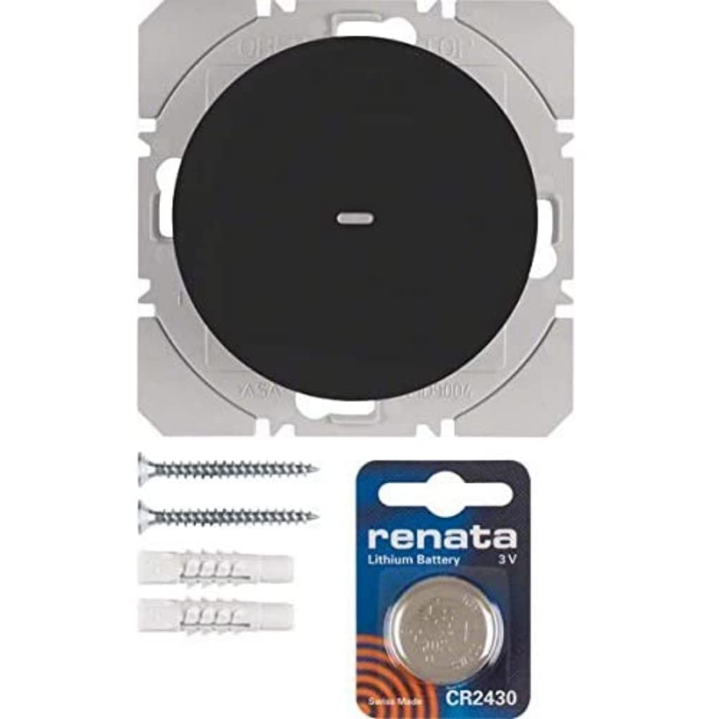 Pulsador KNX radio Hager Berker R.x bouton poussoir simple batterie noir