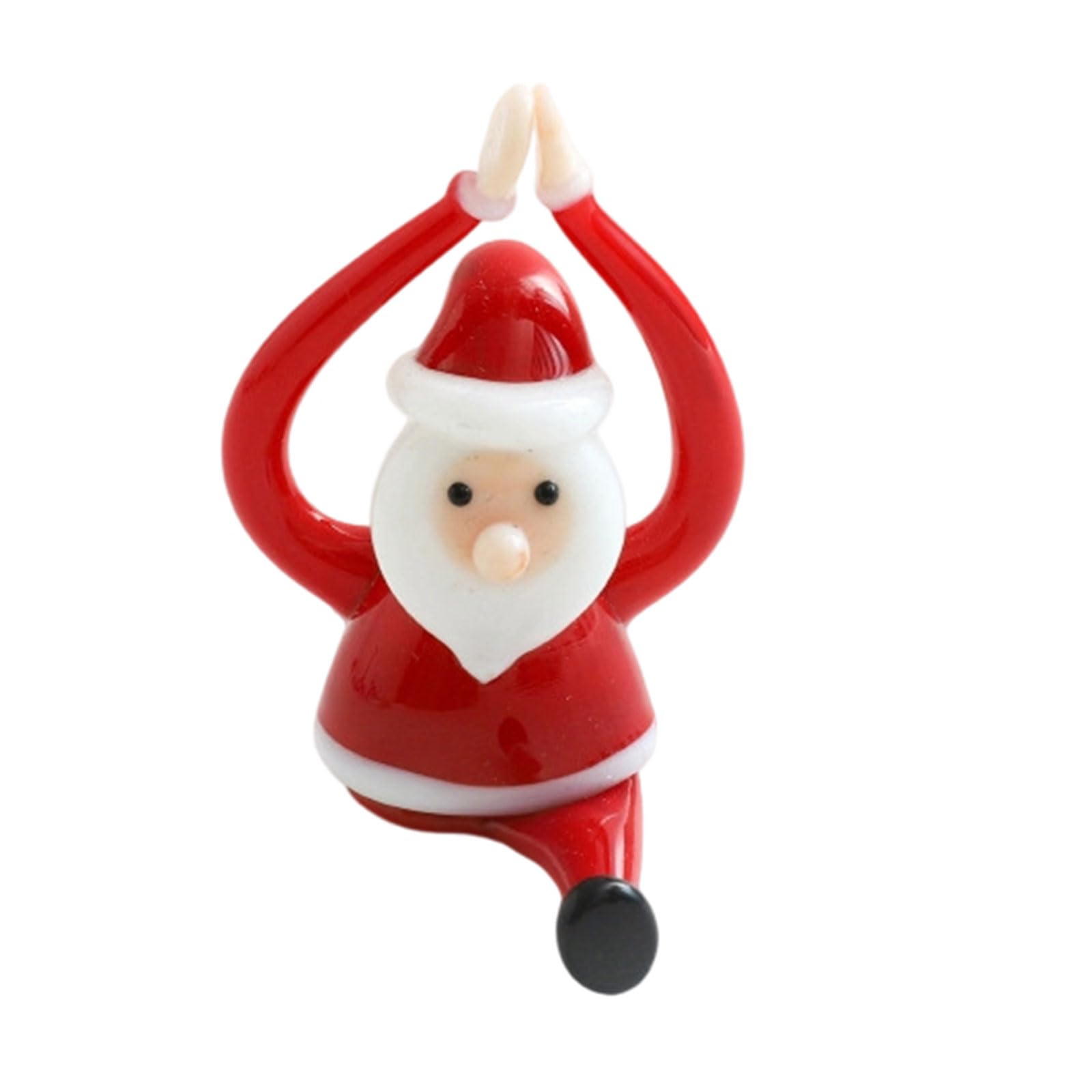 Zbiianxer F Christmas Decorations Glass Yogas Santa Clauses Igurines Table Centerpieces Or Xmases Holiday Party Home Decoration Yogas Santa Igurines