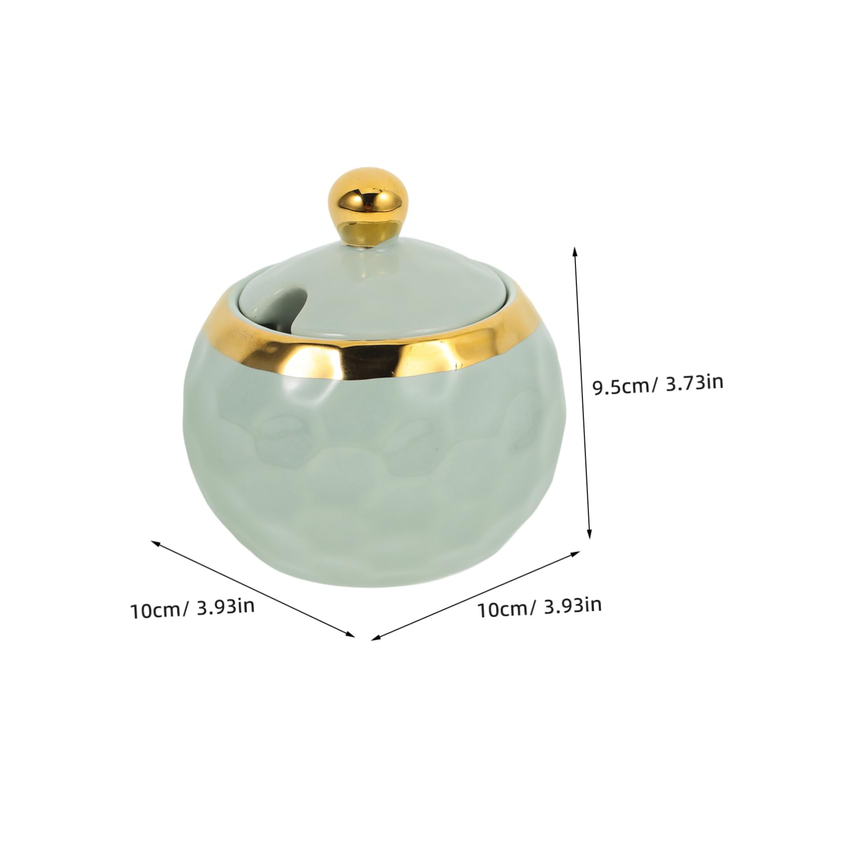 FUNOMOCYA 1 Set Ceramic Seasoning Jar Salt Server with Spoon Porcelain Condiment Jar Condiment Canisters Salt Storage Container Seasoning Containers Sugar Jar Stainless Steel Green