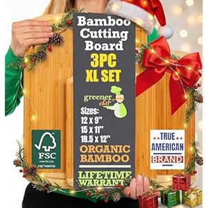 Organic Bamboo Cutting Boards for K...