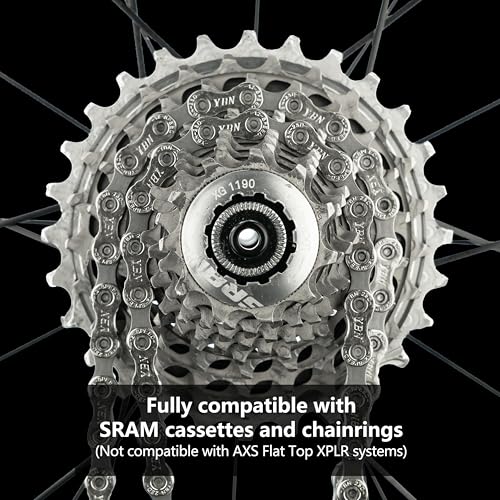 Thinvik Bike Chain 12 Speed, 1/2\'\'× 11/128\'\', 110 Links - Road & Gravel and MTB Chain for Shimano and SRAM(Not for SRAM AXS) - Basic Silvery Gray - Quick Link Included