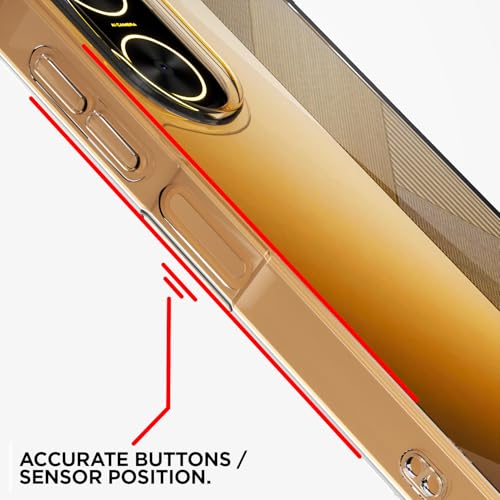 Image of Outlouders Back Cover for Poco C71 / Redmi A5 Clear Transparent PC + TPU Bumper Case with Raised Edges for Shockproof Protection (Transparent)