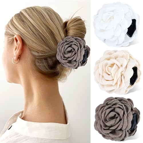 Pinzas para el pelo de flores que no tiran ni rompen el cabello fino y grueso 3 unidades