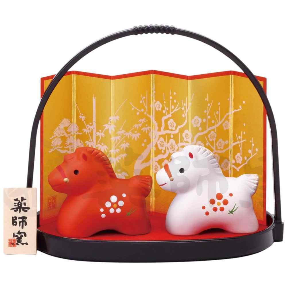 Amazon.co.jp: 干支 午 置物 馬 うま 2026年/ 錦彩招福午(紅白