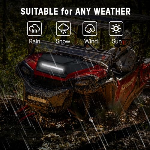 XATVXUTV Sport Hood Scoop with LED Spotlight for Honda Pioneer 1000 16-25, Black Front Hood Cover with LED Auxiliary Light for Honda Pioneer 1000 3p 5p 6p 2016-2025 Accessories by XATVXUTV - Image 5