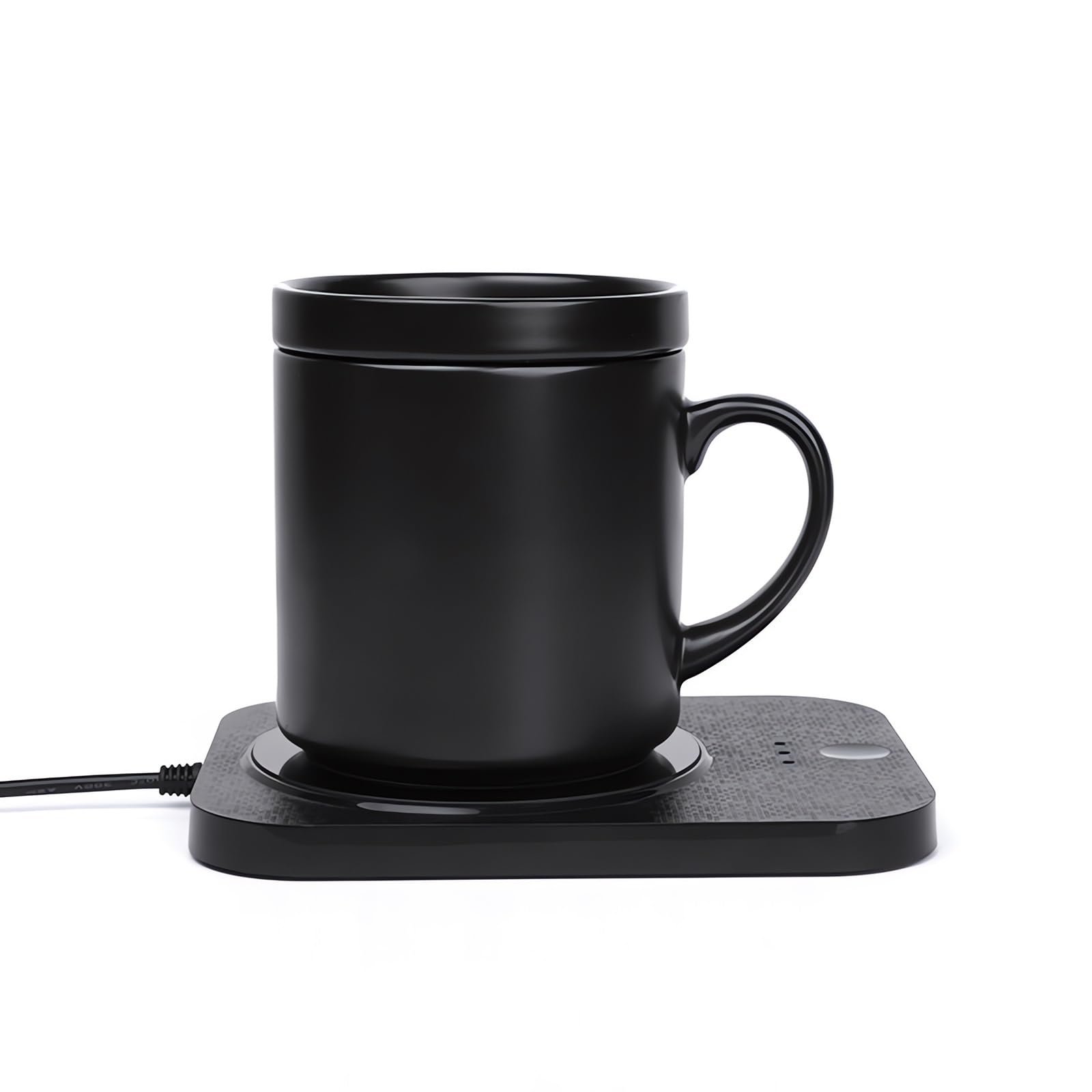 Podgrzewacz do kubków USB na biurko w Wielkiej Brytanii, 3 ustawienia temperatury i automatyczne wyłączanie 8H, podgrzewacz świec do podgrzewania kawy, mleka, herbaty i świec (czarny garnitur A)