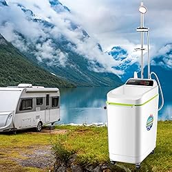 Mueble Fregadero Vw T5 Treesunshine Calentador de agua eléctrico con ducha, 100 L, 220 V, portátil, calentador de agua para ducha, mini calentador de agua para camping, jardín, caravana