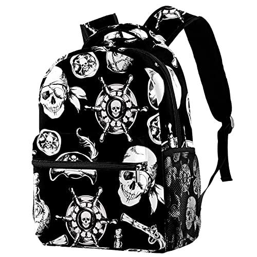 Sac à dos de voyage avec motif tête de mort porte-bouteille enfants