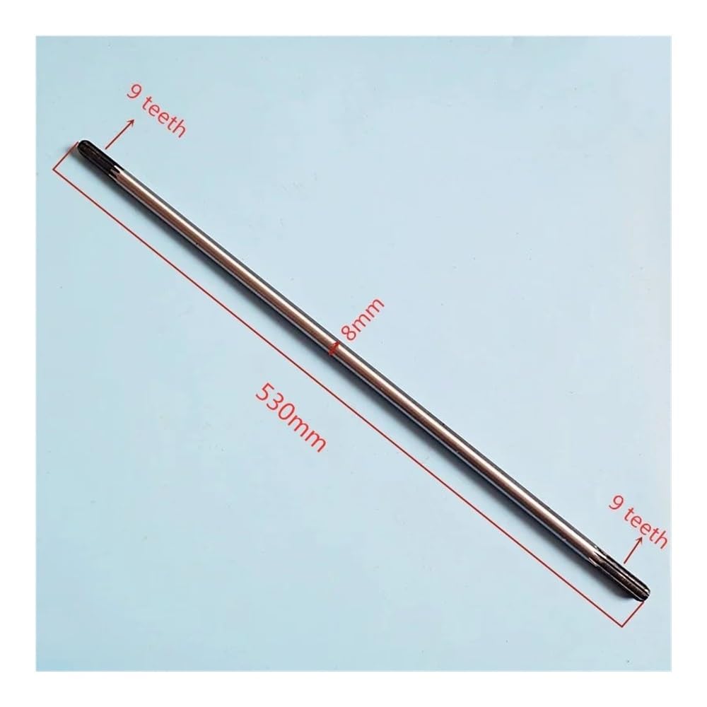 Eje de transmisión de 9 Dientes (diámetro de 8 mm), Apto for Tubo de 26 mm o 28 mm, for desbrozadora y miniexcavadora Manual, Longitud de 530 mm.(2 x Drive Shaft)