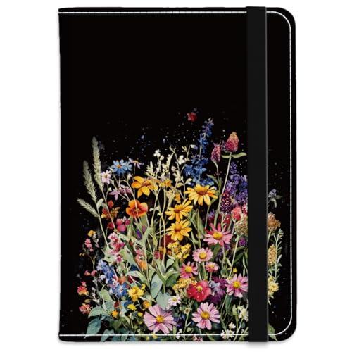 CRAFTYMELODY PU Leather Passport Holder Cover 5.9×4.3 Inch with Credit Card Slot and Boarding Pass Slot Combo Blocking Passport Holder Wallet Cover Case for Travel Boarding Essentials (Flower)