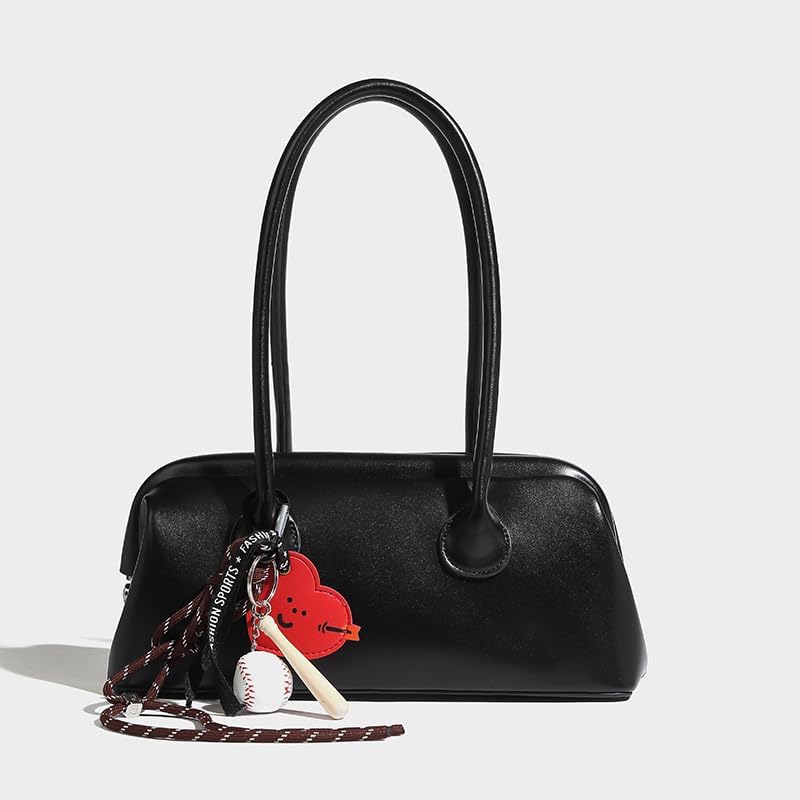Baseball Heart Charm Crossbody Bag for Women Adjustable Strap Shoulder Purse Casual Vintage Handbag Daily