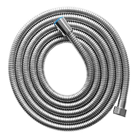 PTAPIPI Double Interlock Stainless Steel Shower Hose, Chrome Handheld Shower Head Hose with Brass Long 3.0-Meters Cover