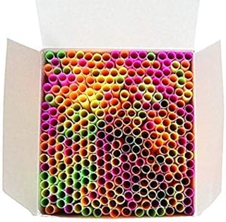 Wow Plastic Disposable Plastic Drinking Straws - 250 count (neon) (Neon).