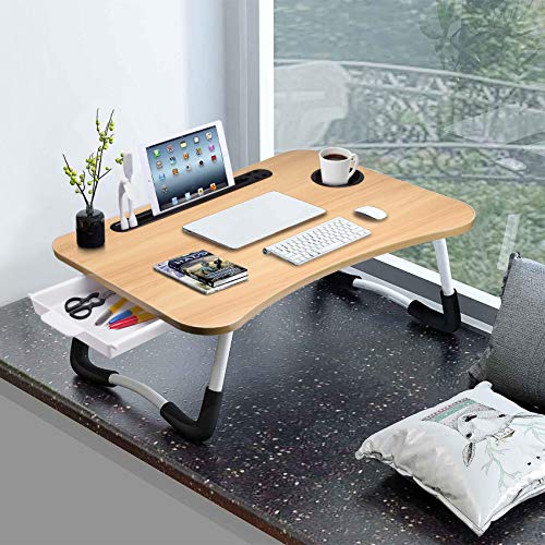 Slendor Laptop Desk Laptop Bed Stand Foldable Laptop Table Folding Breakfast Tray Portable Lap Standing Desk Reading and Writing Holder with Drawer for Bed Couch Sofa Floor Slendor Laptop Desk Laptop Bed Stand Foldable Laptop Table Folding Breakfast Tray Portable Lap Standing Desk Reading and Writing Holder with Drawer for Bed Couch Sofa Floor
