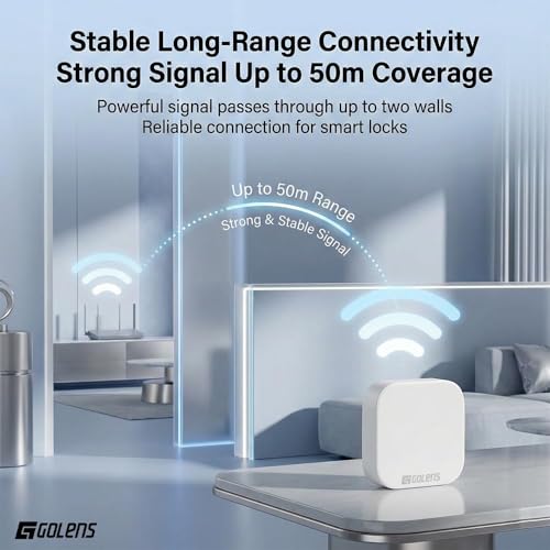 Image of Golens WiFi Gateway Hub for Smart Door Locks | Remote Unlock & Multi-Device Access | Smart Home Connectivity Hub | 50m Long Range | Multi-User Support | 2.4GHz WiFi | Type-C Powered