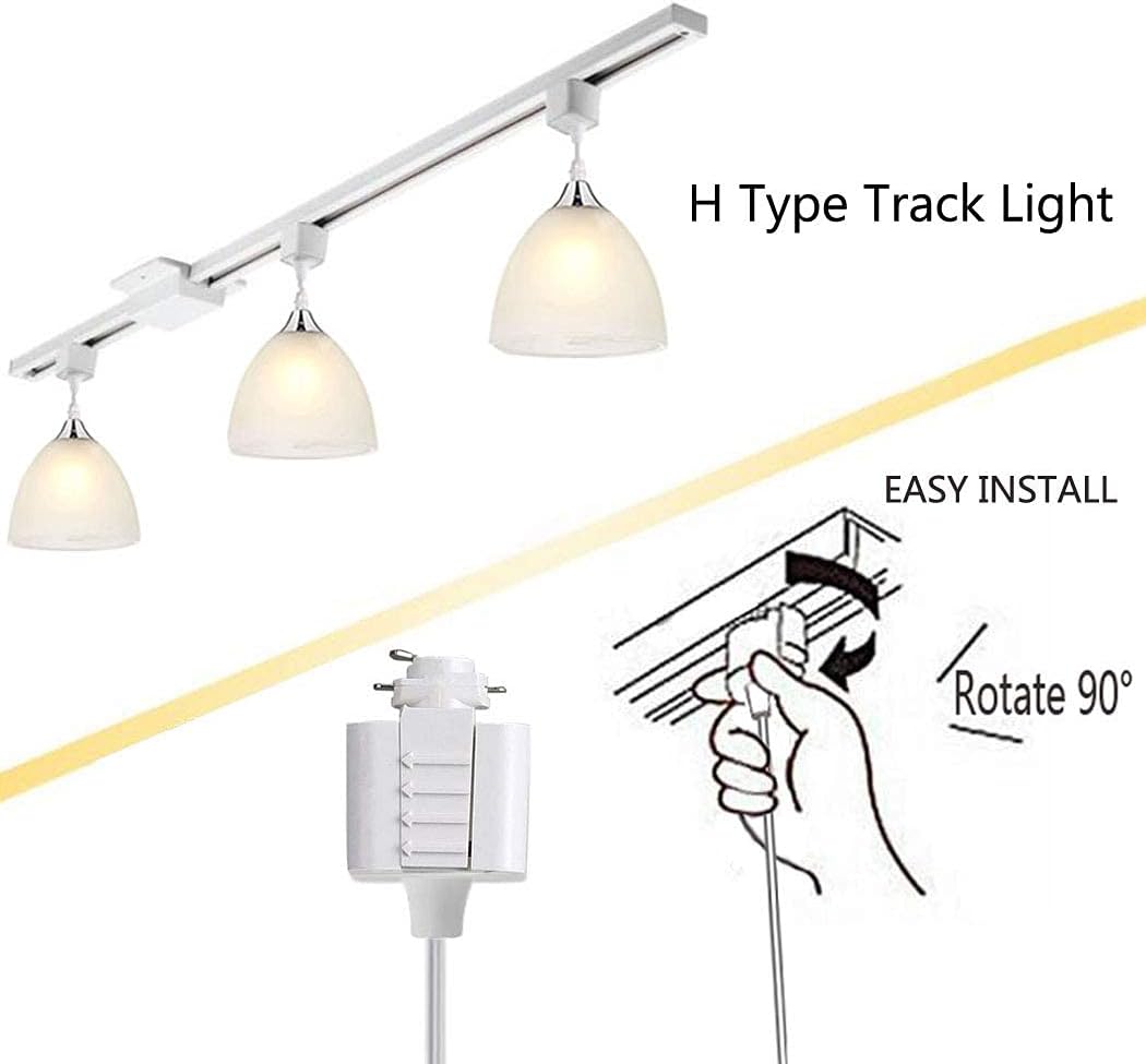 Kiven 3-Lights H-Type Track Light, Dimmable Track Mount Pendant Lighting Fixtures W/Frosted White Finish Glass Shade-31.5 Inches