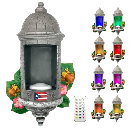 UKENEM Puerto Rico Souvenirs Puerto Rican Garita Wall Light with Remote Control Puerto Rico El Morro Style Night Light Boricua Home Decor for Women Men Idea Gift (Puerto Rican Garita-1)