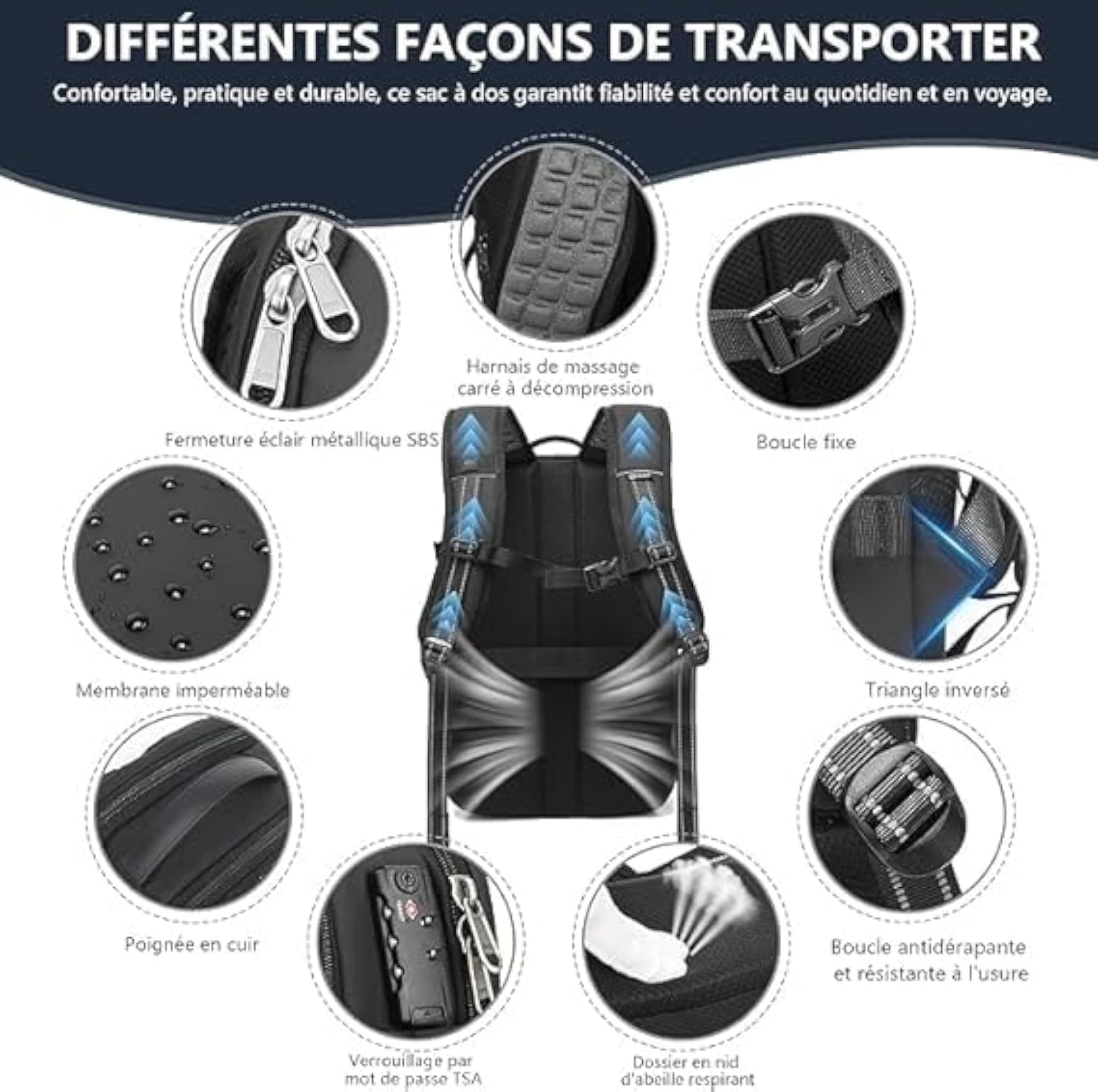 Vacuum Backpack, 60L Expandable Hand Luggage Backpack