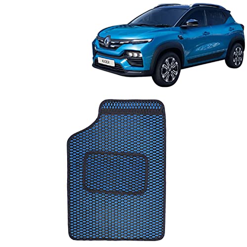 Image of Kingsway Dotted Design Car Floor Foot Mats Universal Fit for Renault Kiger, Model Year : 2021 Onwards, Water and Dustproof, Color Blue, Set of 5 Pieces