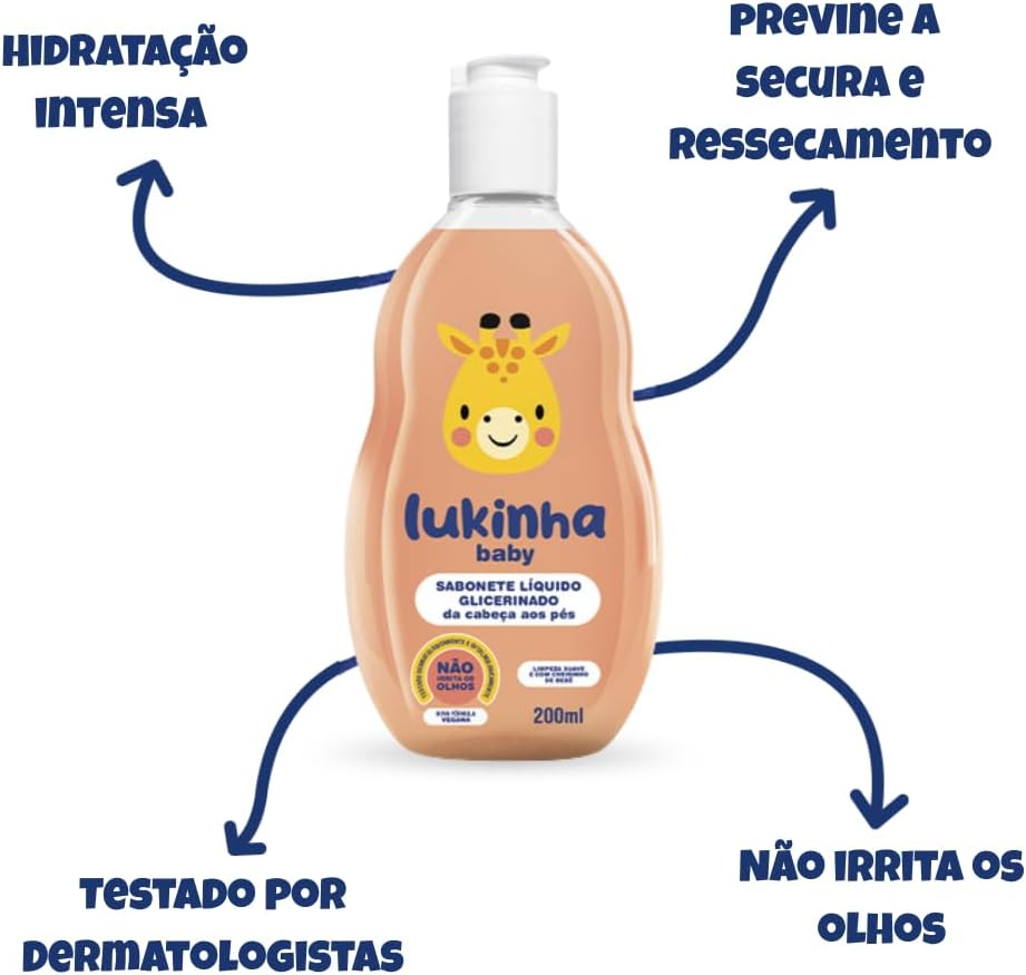 Tra La La – Sabonete Líquido Lukinha Baby 200Ml Glicerinado Cabeca Aos Pes
