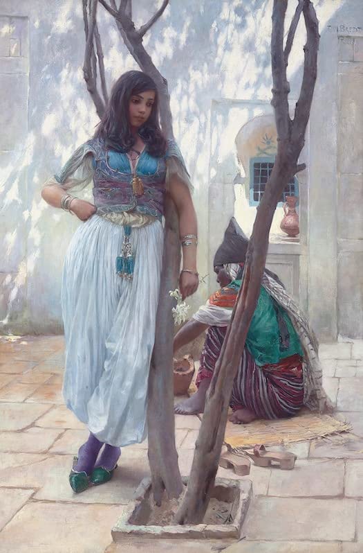 Tableau un innenhof tunis par ferdinand max bredt impression art mural vintage pour chambre 60x90