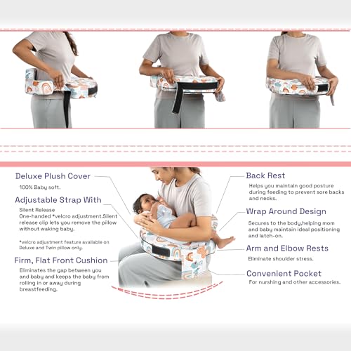 Image of Wakefit Foam Nursing Pillow for Breastfeeding & Baby Care | Ideal for Newborn with Adjustable Strap | 100% Cotton Removable Cover | Super Soft Foam for Posture Comfort | Kukku