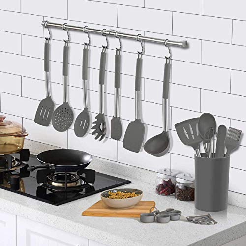 Silicone Cooking Utensils Set, 25Pcs Silicone Utensils Set With Plastic Holder Spatulas Turner Measuring Cups Spoons Whisk Brush Heat Resistant For Nonstick Cookware,Dishwasher Safe (Bpa Free) #TOP6