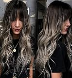 Peluca con flecos ombre, peluca sintética rizada con flecos, peluca rubia con flequillo, peluca rizada con flequillo, peluca sintética larga con flequillo, peluca rubia larga con flequillo, peluca rubia para mujer, peluca rubia, peluca rubia, peluca rubia, peluca larga rubia, peluca sintética rizada
