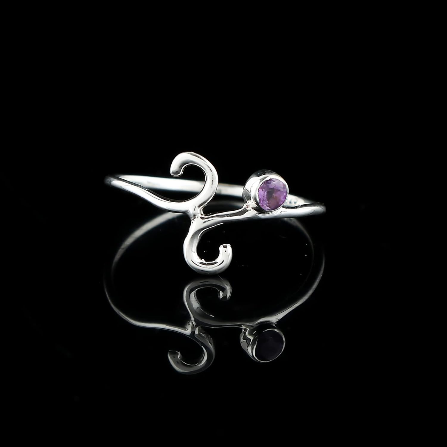 925 Sterling Silver Boho Ring, Natural Gemstones Stones, Solitaire Handmade Hypoallergenic Jewellery for Women, Birthday Healing Crystals Statement Rings, Christmas Gift - Image 5