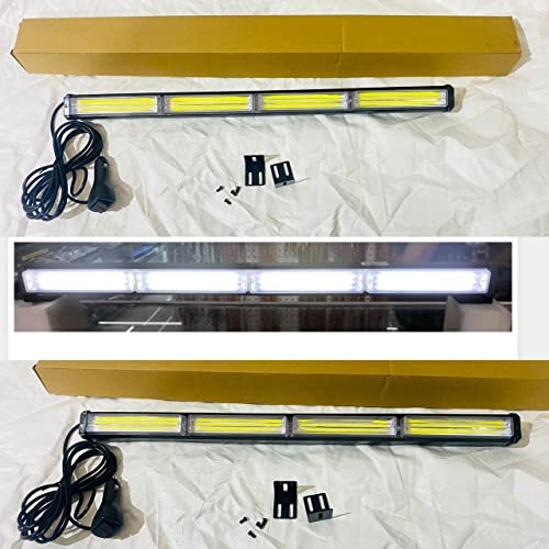 Image of AUTO MT 4COB Led Traffic Advisor Strobe Light Bar White White Light 24 inch 12V 40w LED Flasher, Mini Light Bar for SUV's 4X4 Trucks