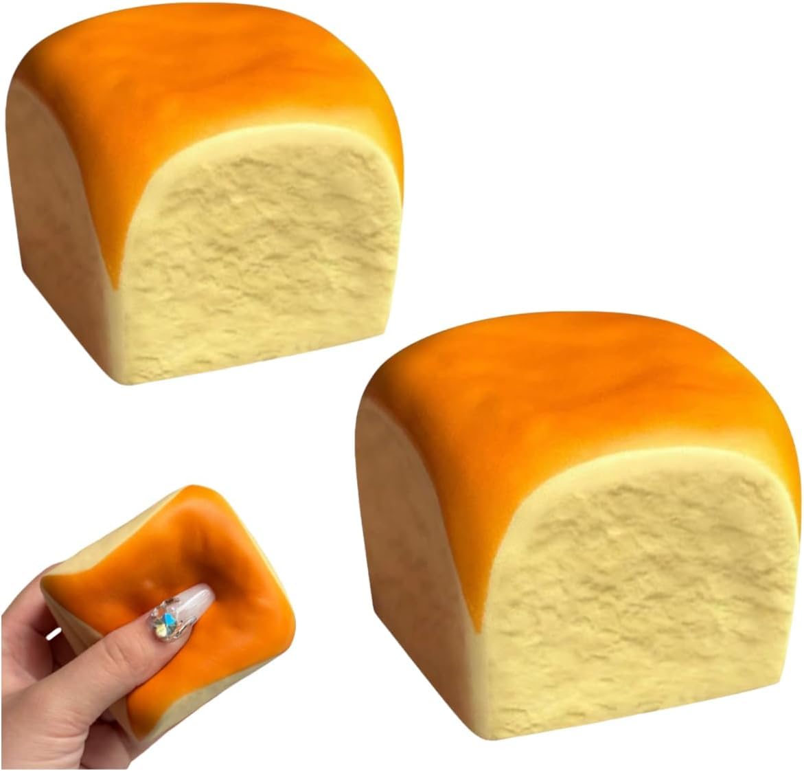 2 Pack Butter Bread Squishy, Slow Rising Squishy Toast, Cute Fake Food Fidget Toys for Desk Breaks, Soft Squeeze Stress Relief Toy for Adults & Teens ADHD Anxiety, Party Favor Gift