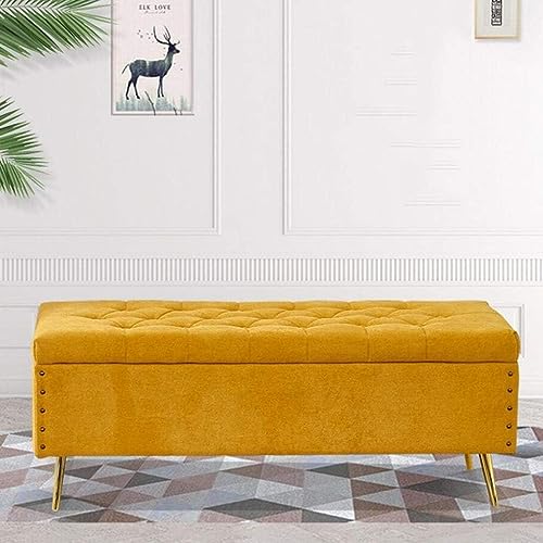 Repose-Pieds Ottoman Coffre de Rangement 100cm Banc de Salon