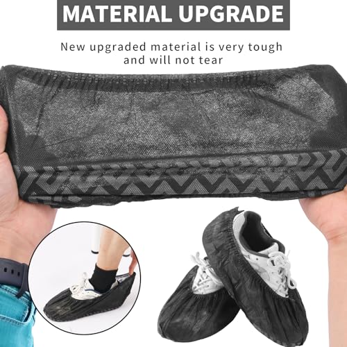 Non-Slip Shoe Covers Disposable, 50 Pack Black, One Size Fits Most Booties - image 2