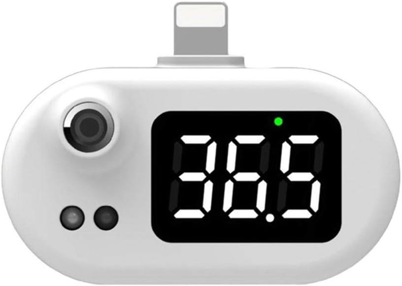 YEKKU Termómetro digital, termómetro inteligente, portátil, mini termómetro para teléfono celular, termómetro USB, termómetro infrarrojo sin contacto, detecta la temperatura