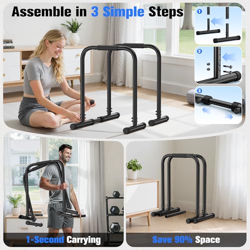 Sportsroyals Adjustable Dip Bar for Home,400lbs Cap Calisthenics Equipment - image 7
