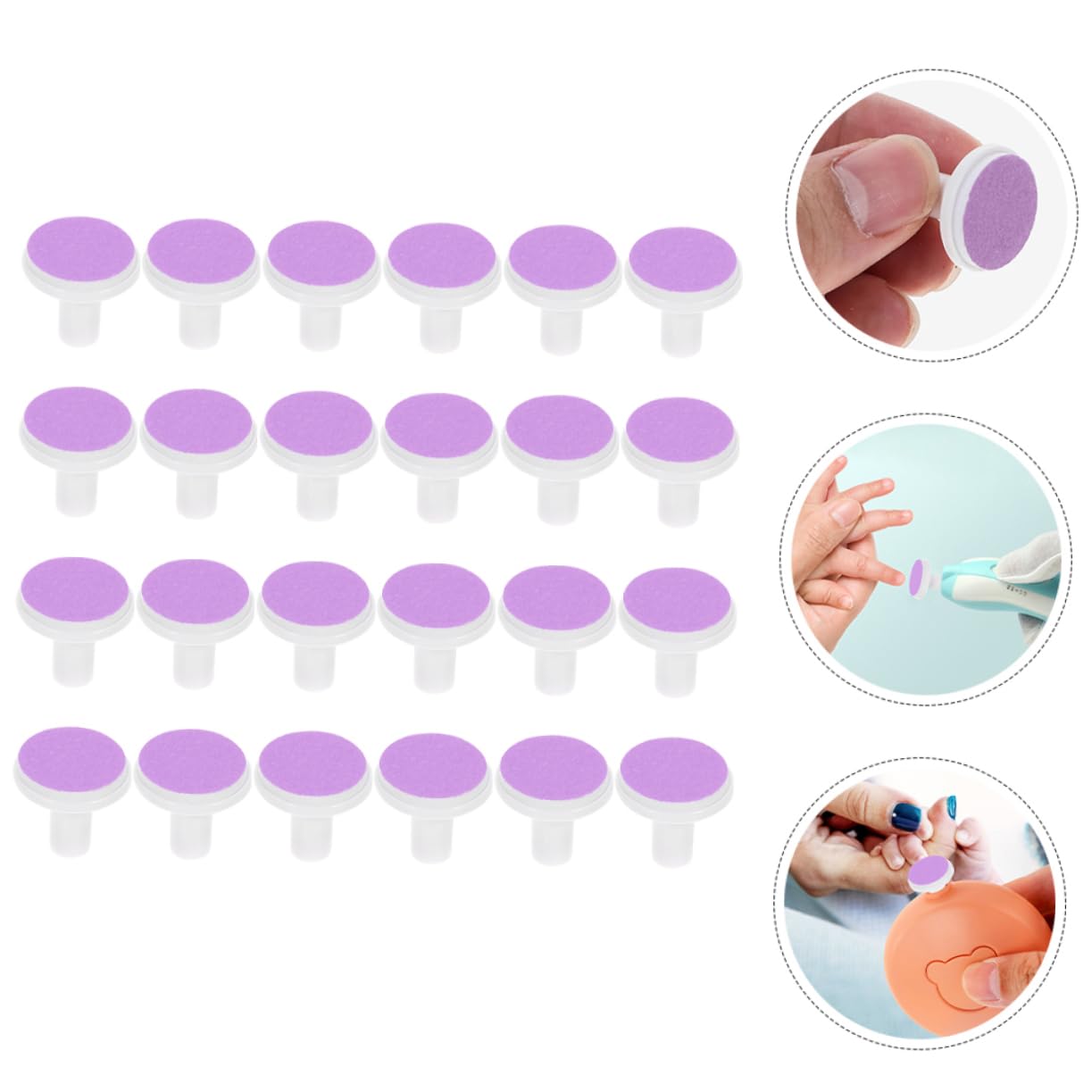 VICASKY Replacement Pads for Electric Nail Trimmer Toddler Nail Grinding Heads 24pcs