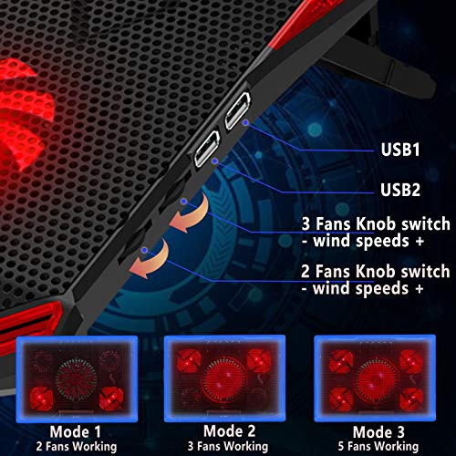 i-Star-Laptop-Cooling-Pad-with-2-USB-Ports-Adjustable-Height-and-LED-Fans-with-Speed-Control-Gaming-Laptop-Cooling-Pad-Cooling-Fan-for-Laptop-Laptop-Cooler-Pad-Computer-Cooling-Fan
