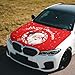 Christmas Santa Claus Flag Car Hood Cover, 4x5 Feet Flag Car Bonnet Banner, Universal Fit, Elastic Polyester, Stretchable, Patriotic Automotive Hood Covers