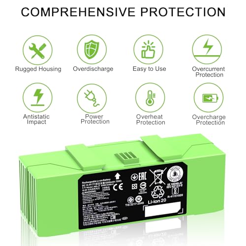 Image of ABL-F 75Wh Battery for iRobot Roomba i7 i7+ j7 j7+ 7158 7150 7550 7558 i3 i3+ 3150 i4 i4+ 4150 i8 and e5 e6 e5150 e6198 Replacement Battery for Roomba i & e & j Series 5200mAh