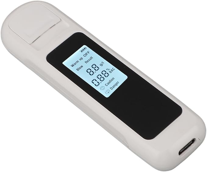 Bafômetro, Bafômetro Digital Portátil Multifuncional de Alta Precisão USB Recarregável
