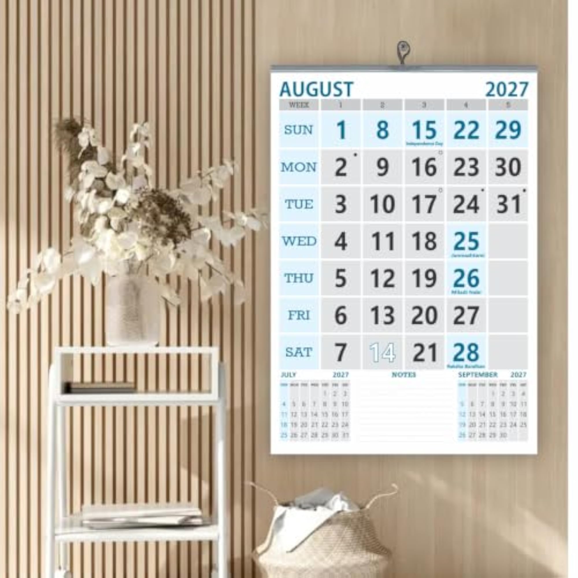 English Wall Calendar 2027, 14x20 inch