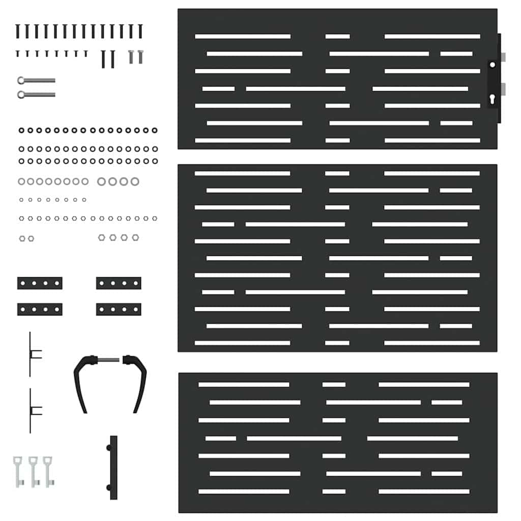 vidaXL Gartentor Schwarz 85 x 150 cm Pulverbeschichteter Stahl, Moderner Garten- und Terrassentor, rechteckig, robust, sicherer Eingang, minimalistisches Design, pulverbeschichtet