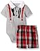 Calvin Klein Newborn Boys Interlock Body Top with Woven Shorts, Gray, 6-9 Months