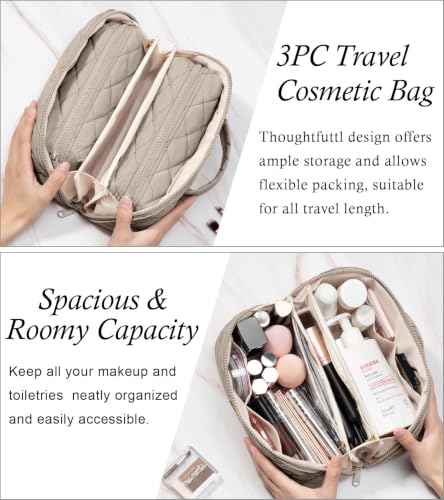 Image of Travel Makeup Bag, Large Capacity Puffy Toiletry & Cosmetic Bag for Women
