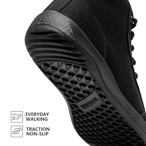 HOBIBEAR Mens Barefoot Shoes | Wide Toe Box | High Top Canvas | Comfortable Trail Running Sneaker3